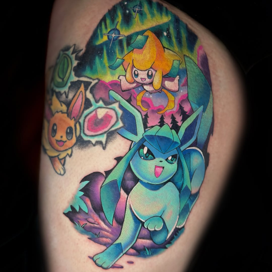 Pokemon characters anime tattoo on the upper arm by ππͺπ΄π΄πΎ π