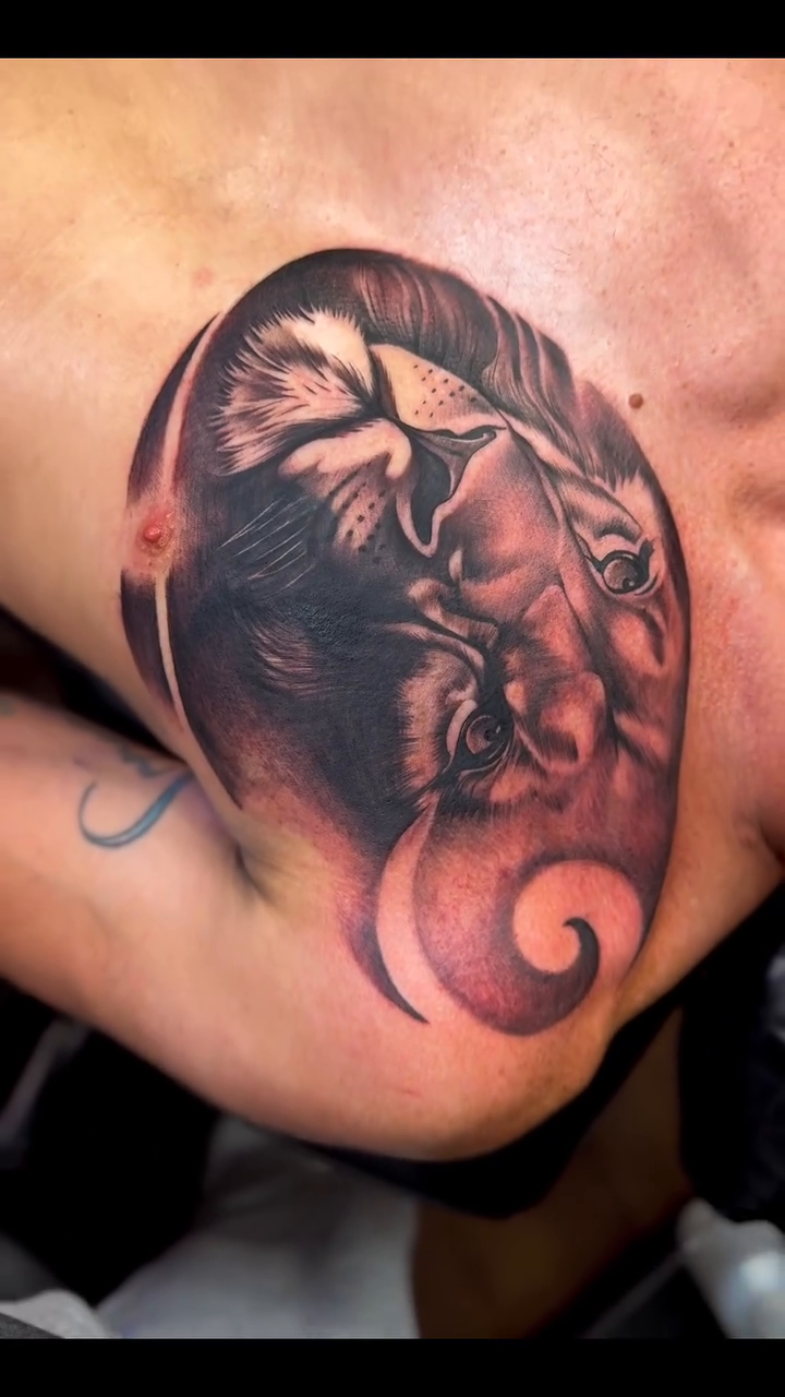 Tattoo by @bonefaceink — realism, black_and_grey