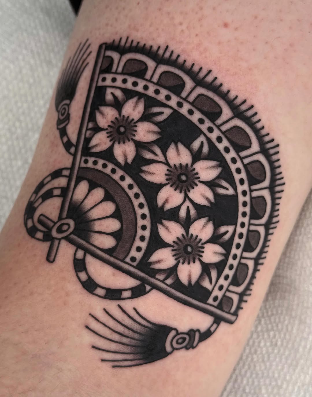 Tattoo by @bridgettetattoos — american_traditional, black_and_grey