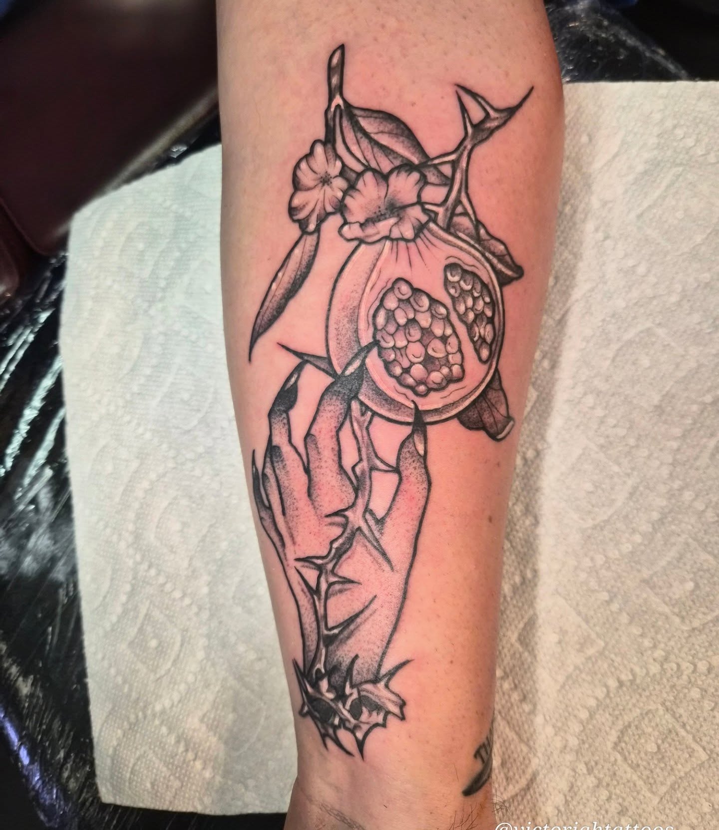 Tattoo by @victoriahtattoos — dotwork, realism
