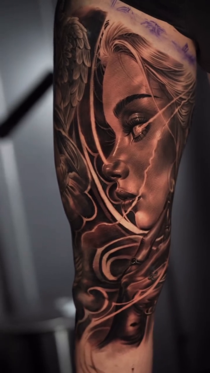 Tattoo by @tattoosbychino — realism, black_and_grey