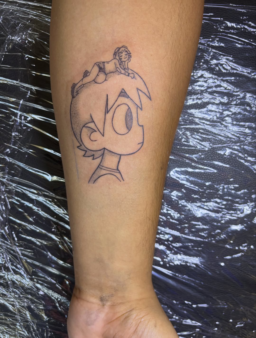 Scott Pilgrim character ignorant tattoo on the forearm by winrytattoome