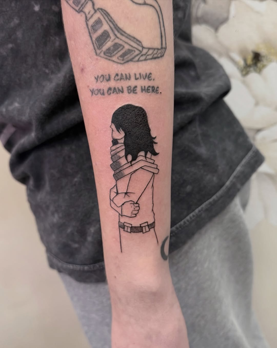 Tattoo by @emilytat222 — lettering_script, anime