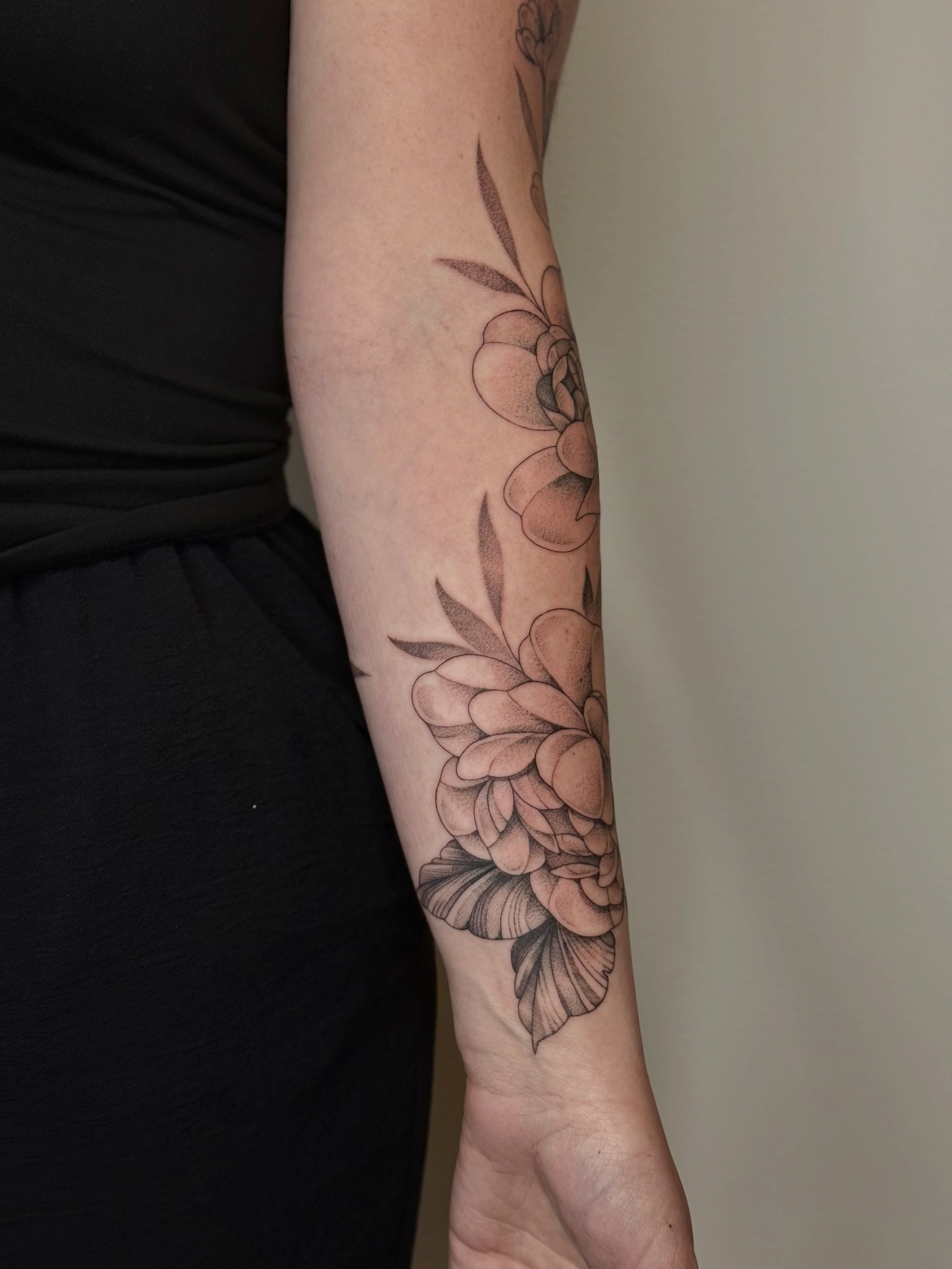 Tattoo by @girlypoptattoos — dotwork, black_and_grey