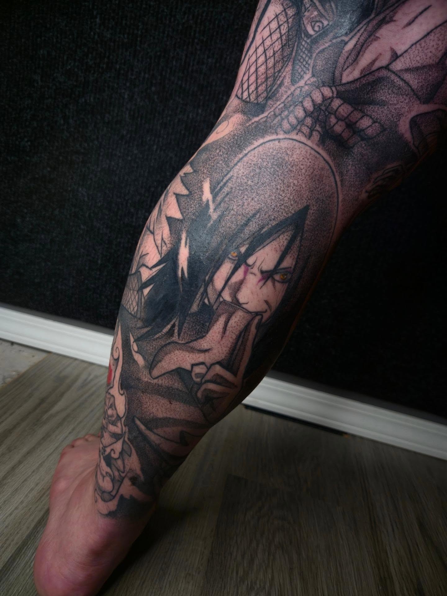 Tattoo by @angiestoki — dotwork, anime