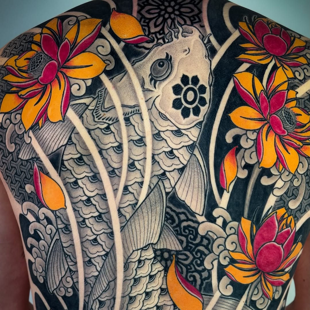 Tattoo by @ariesrhysing — japanese_irezumi, black_and_grey