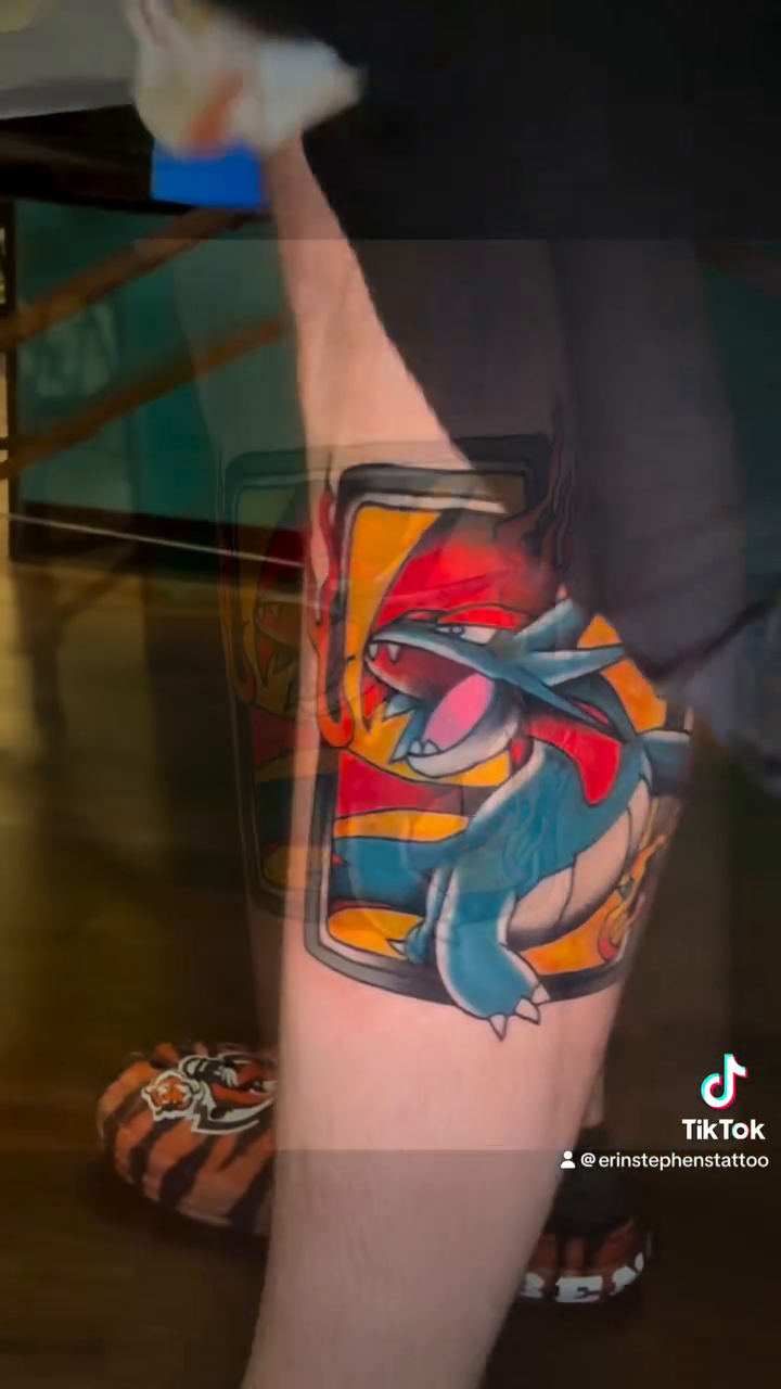 Pokemon Charizard tattoo new school tattoo on the forearm by π Erin Stephens π€