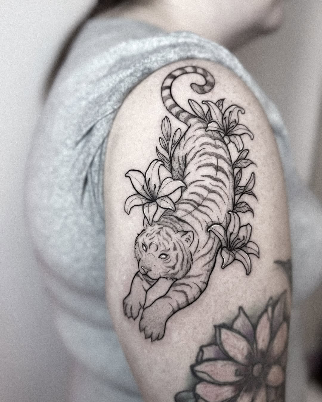 Tattoo by @whimsical_tattoos — black_and_grey, realism