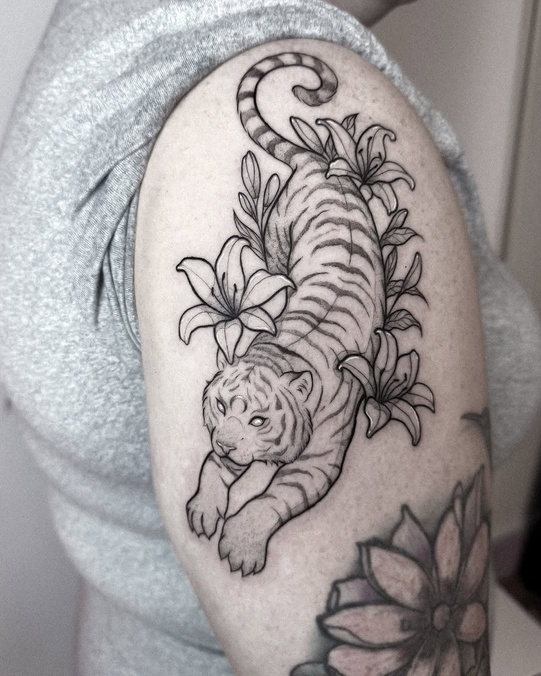 Tattoo by @whimsical_tattoos — black_and_grey, realism