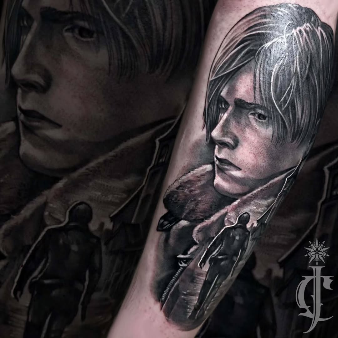 Tattoo by @jessicacanvas_tattoo — realism, black_and_grey