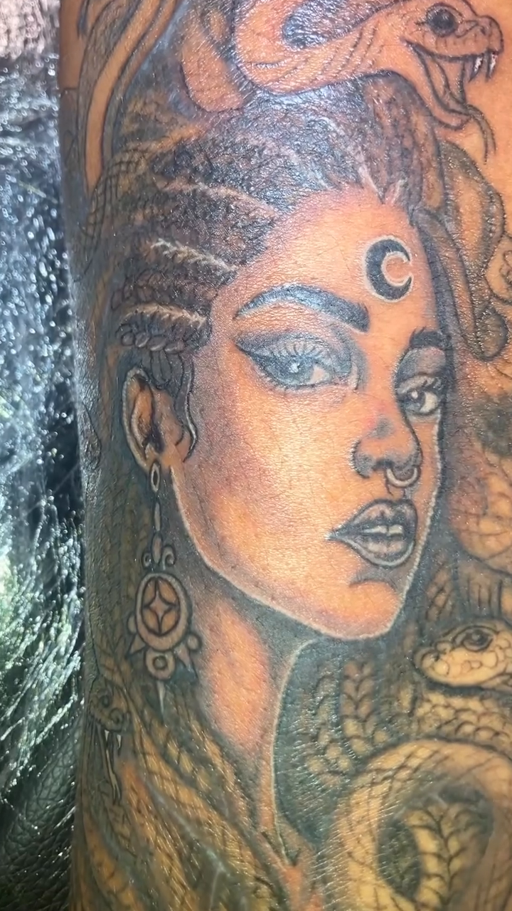 Tattoo by @lex_lunar_ink — realism, black_and_grey