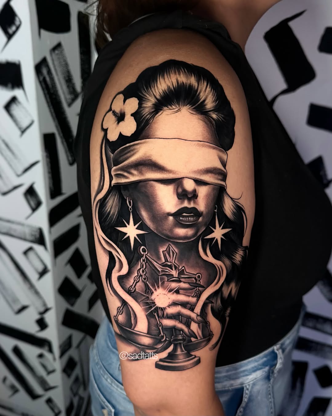 Tattoo by @sadtatts — realism, black_and_grey
