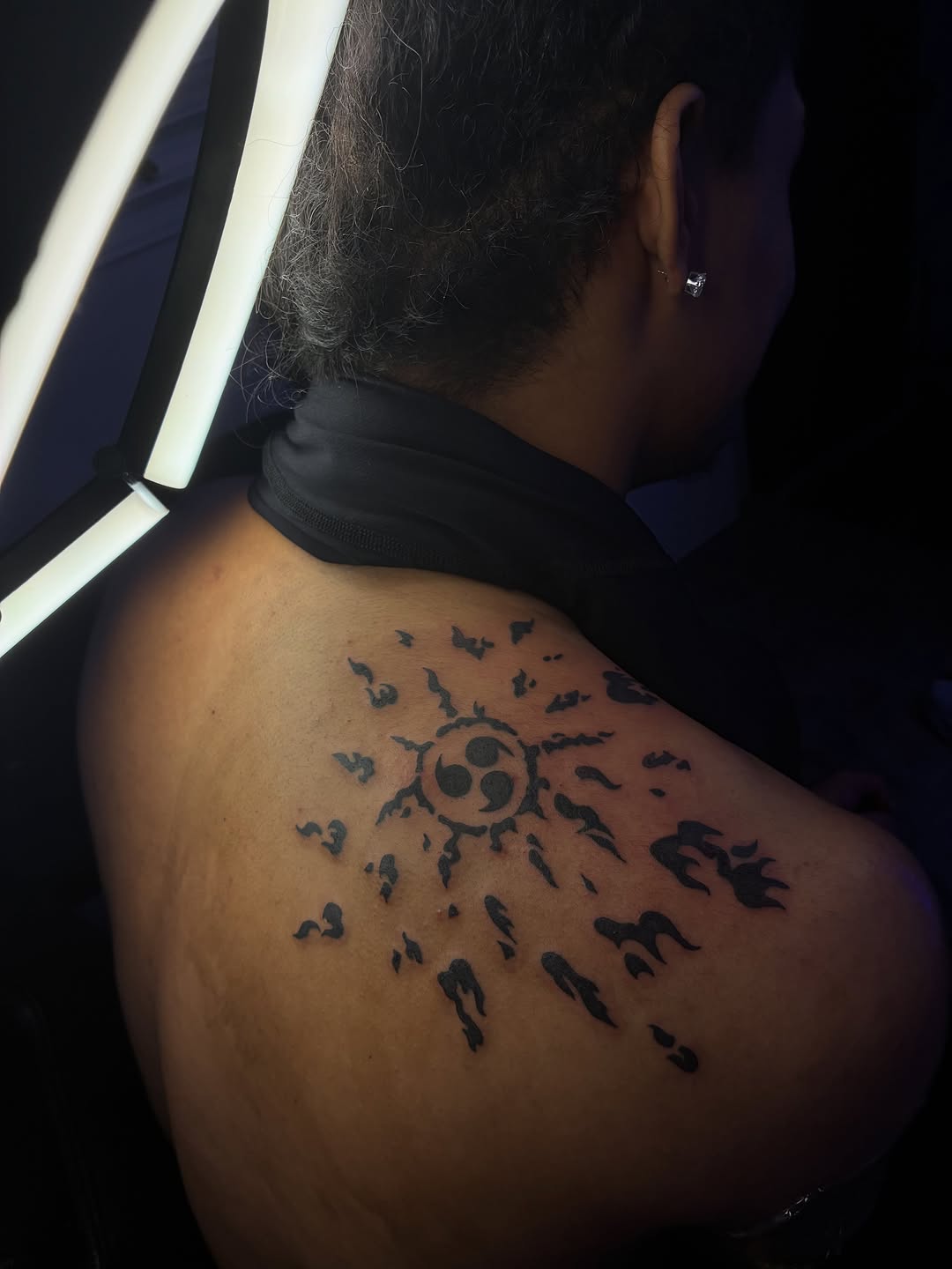 Naruto Sharingan symbol with surrounding seals tattoo on the back by ɪɪɴᴋᴇᴅʙʏʀᴇɴɴ🐉