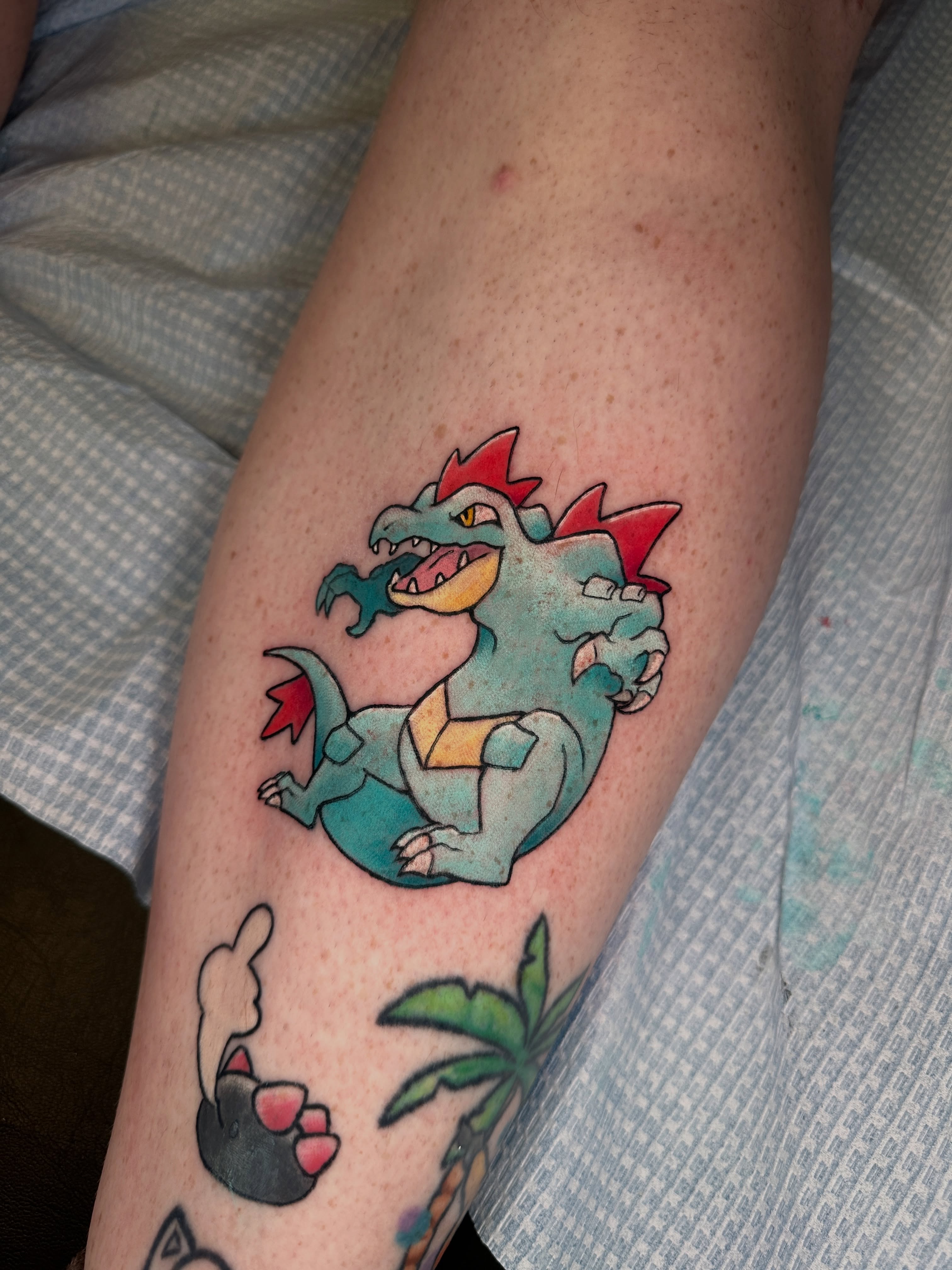 Dragon American traditional tattoo on the forearm by Shrimple