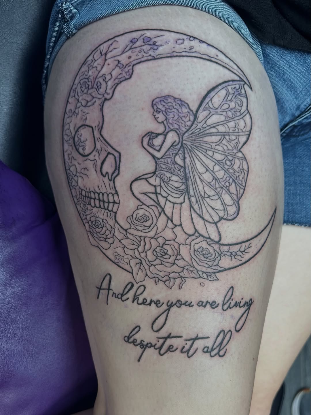 Tattoo by @mikailajean.designs — lettering_script, fine_line