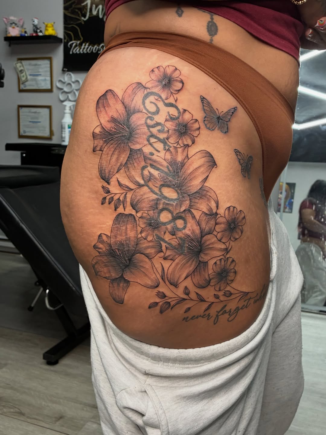 Tattoo by @tattsby_hailz — black_and_grey, lettering_script