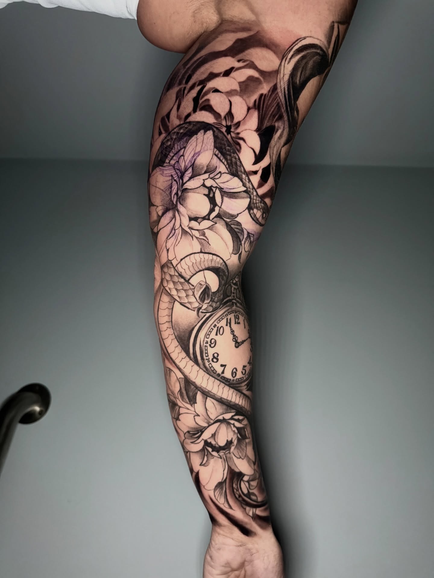 Tattoo by @shellzinkz — black_and_grey, realism