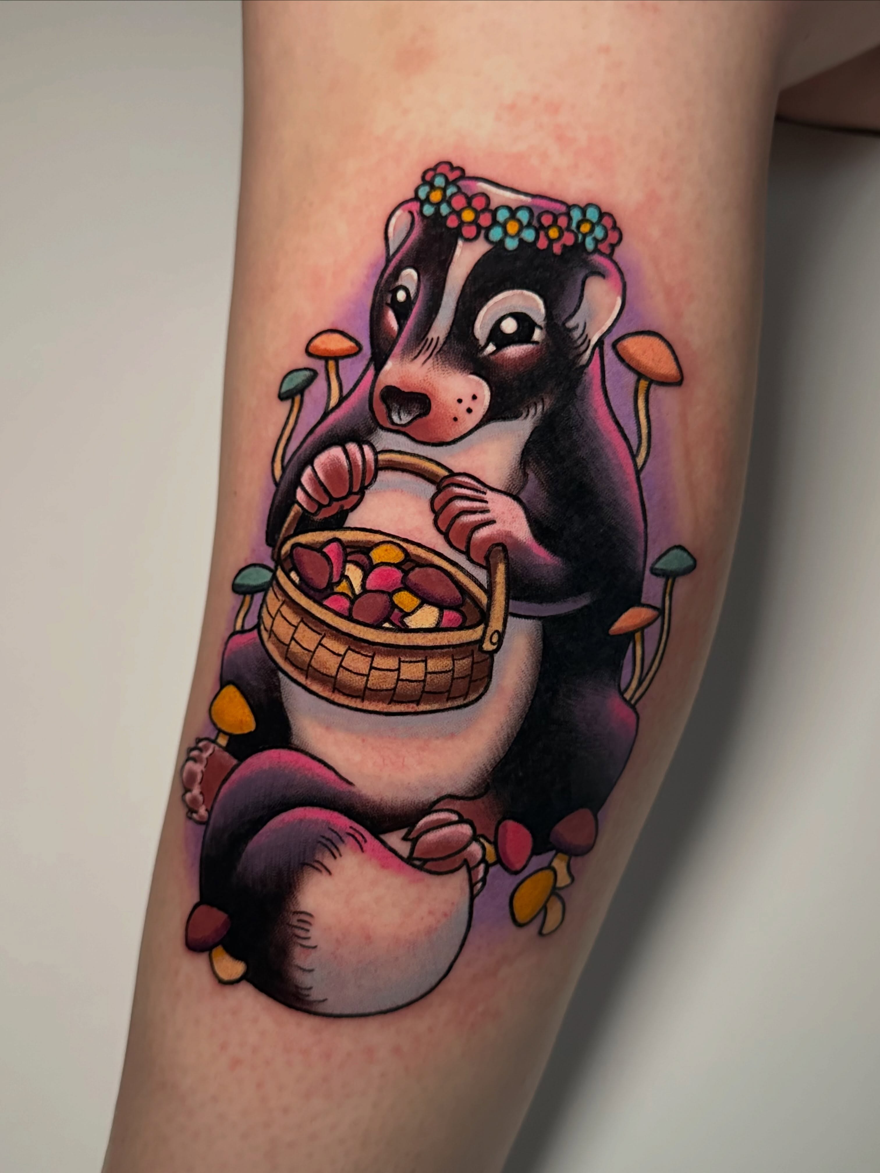 Tattoo by @happycampertattoos โ new_school, illustrative