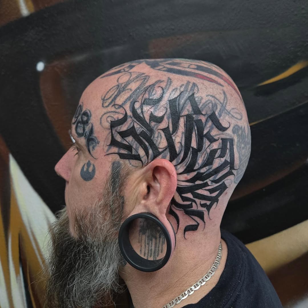 Tattoo by @diaztattoos โ lettering_script, blackwork