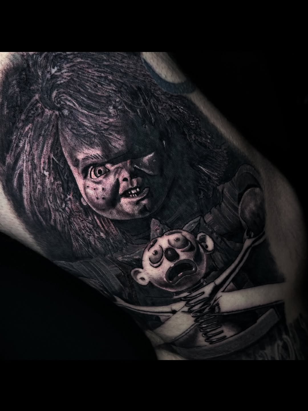 Tattoo by @maverickmayesart — dark_realism, black_and_grey