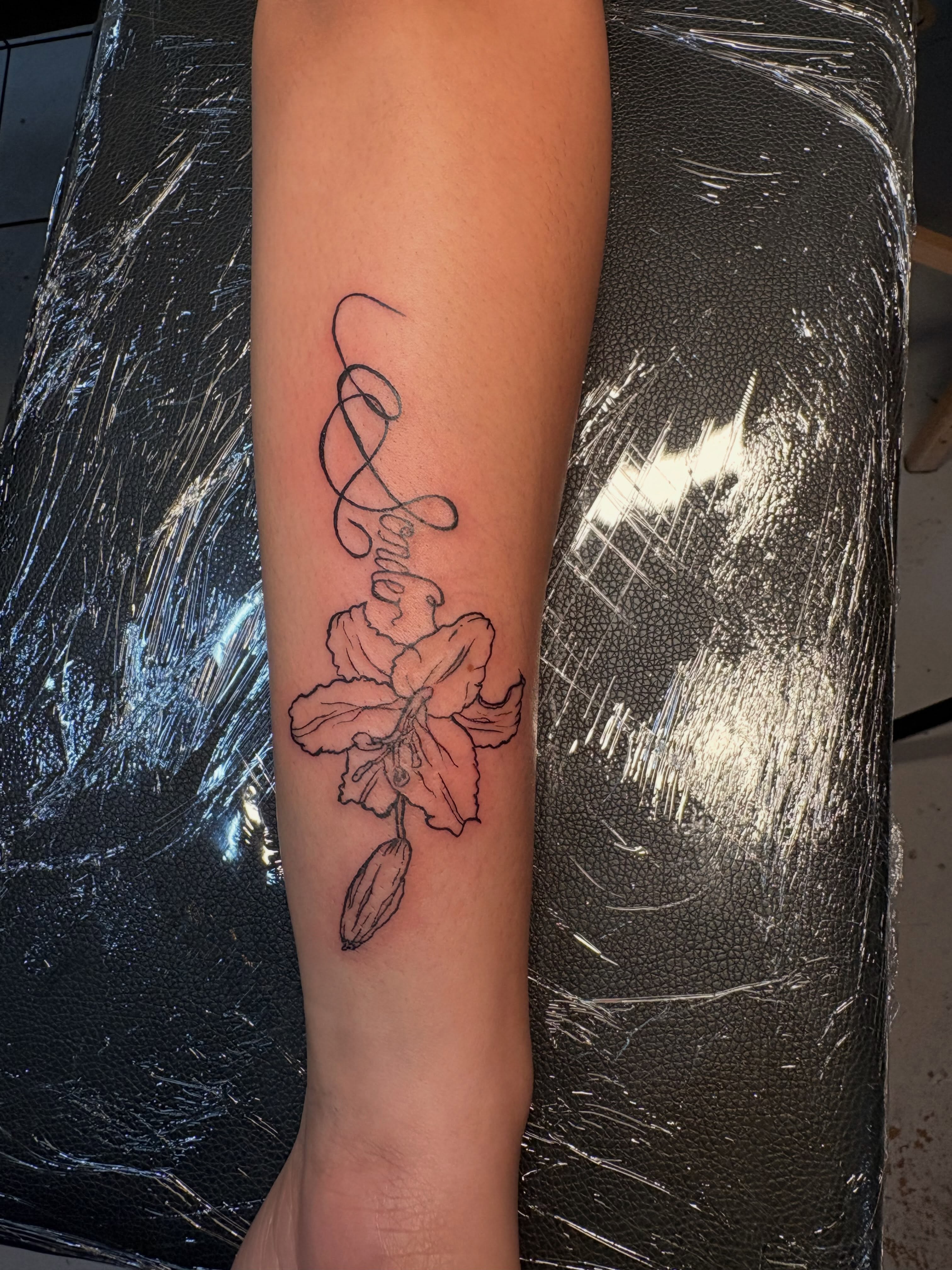 Tattoo by @bella._.desantiago — fine_line, black_and_grey