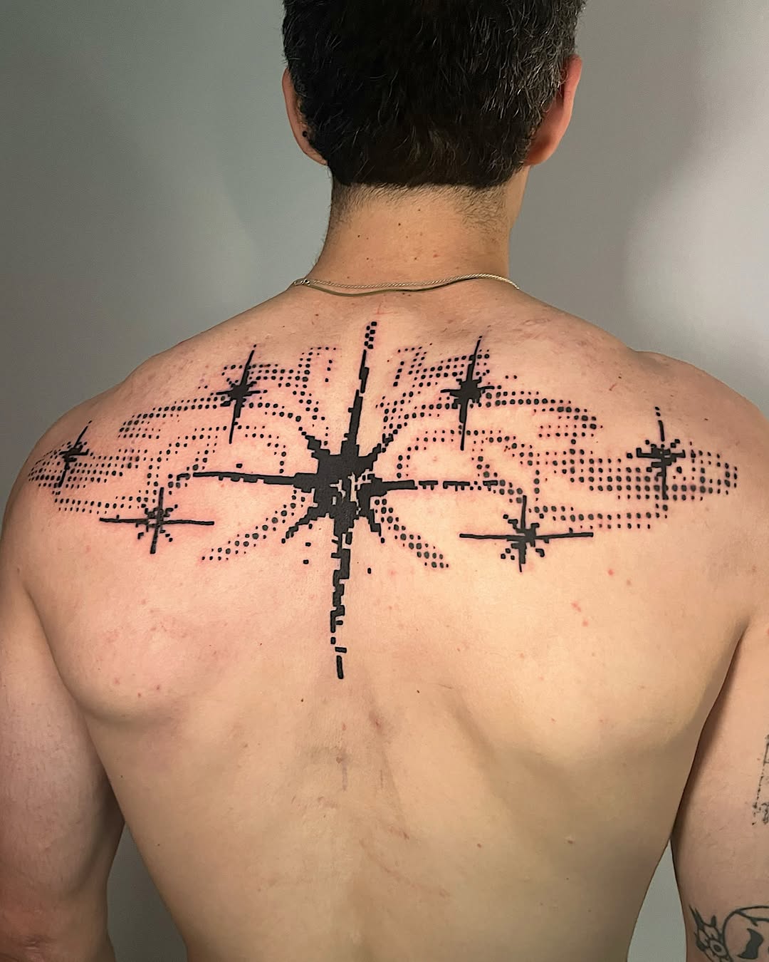 Tattoo by @sugarscab — blackwork, geometric
