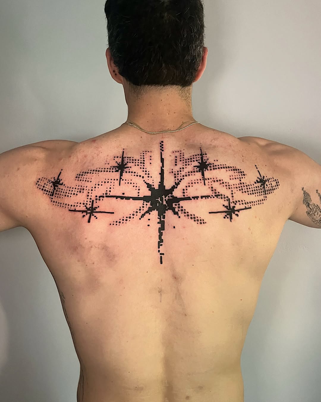 Tattoo by @sugarscab — dotwork, geometric