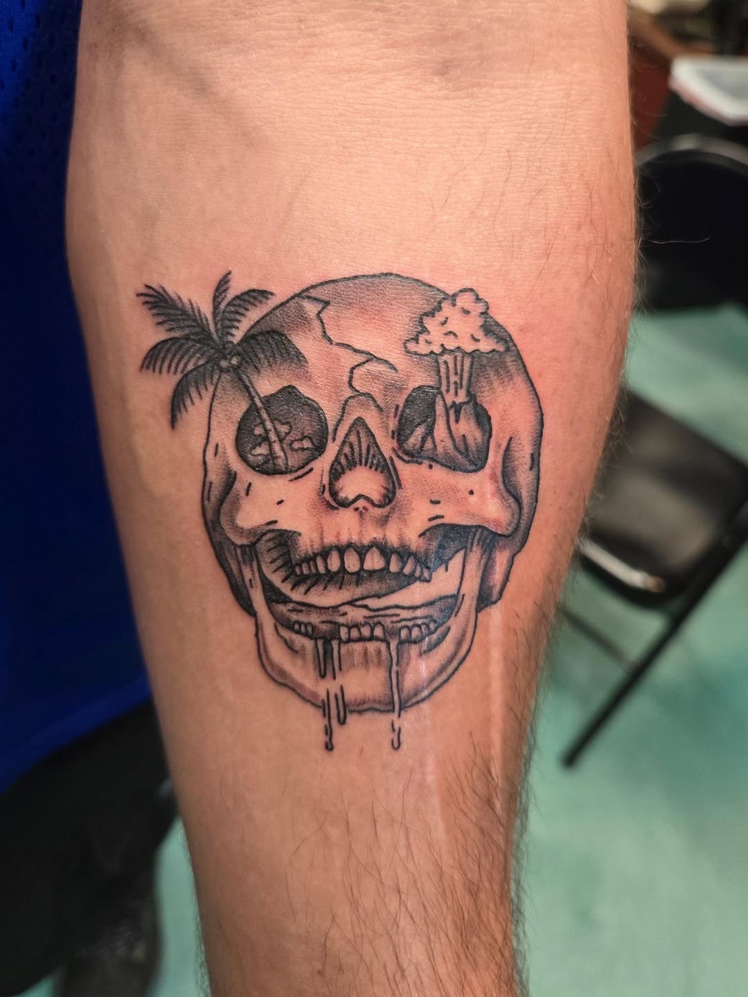 Tattoo by @tattoosbytyler88 — black_and_grey, dark_realism