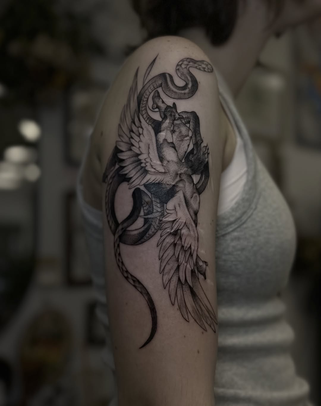 Tattoo by @chloew_tattoos — black_and_grey, realism