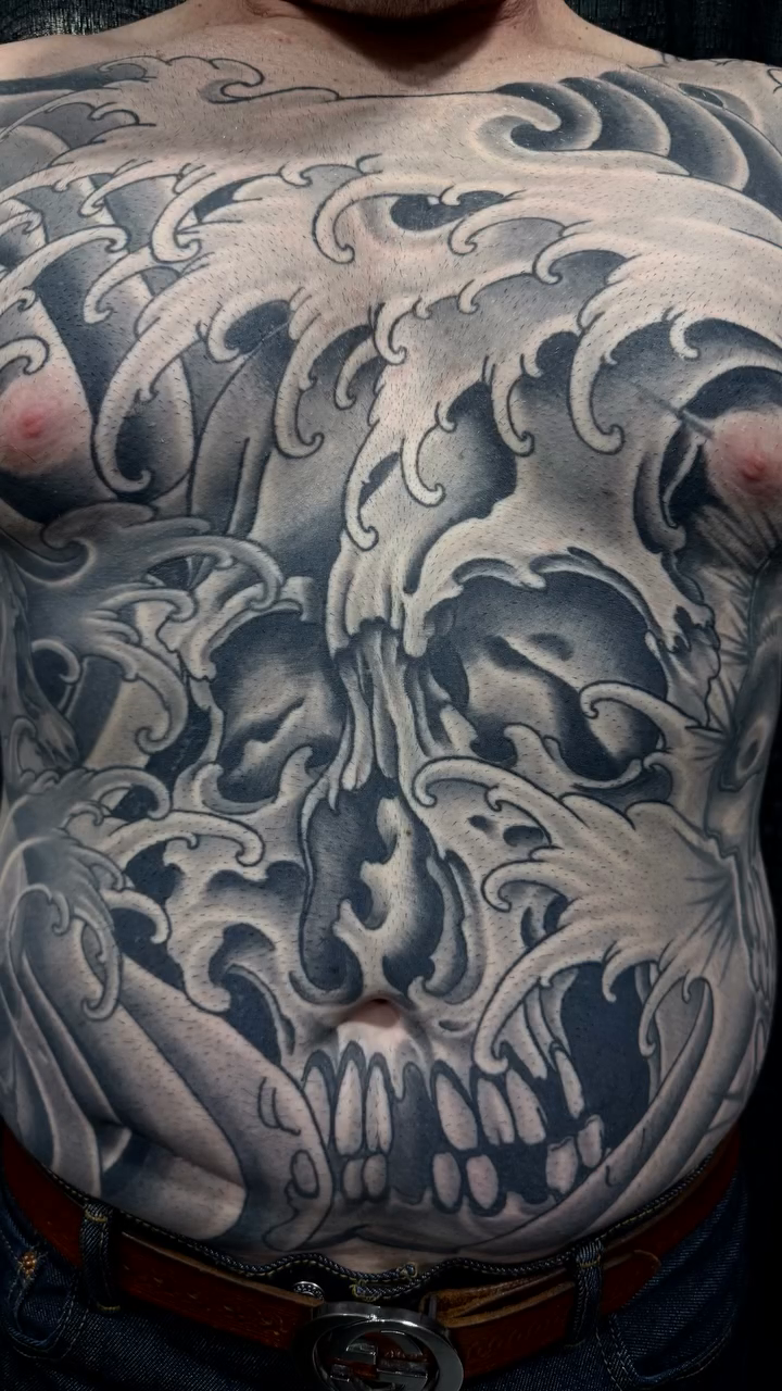 Tattoo by @mikegodfrey — japanese_irezumi, black_and_grey