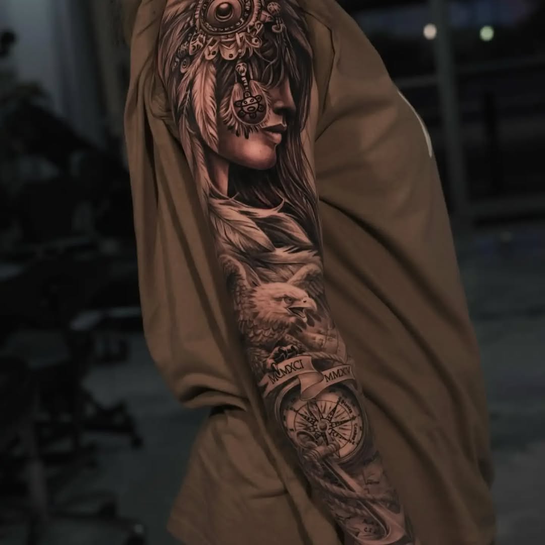 Realism tattoo on the upper arm by ink.alchemist