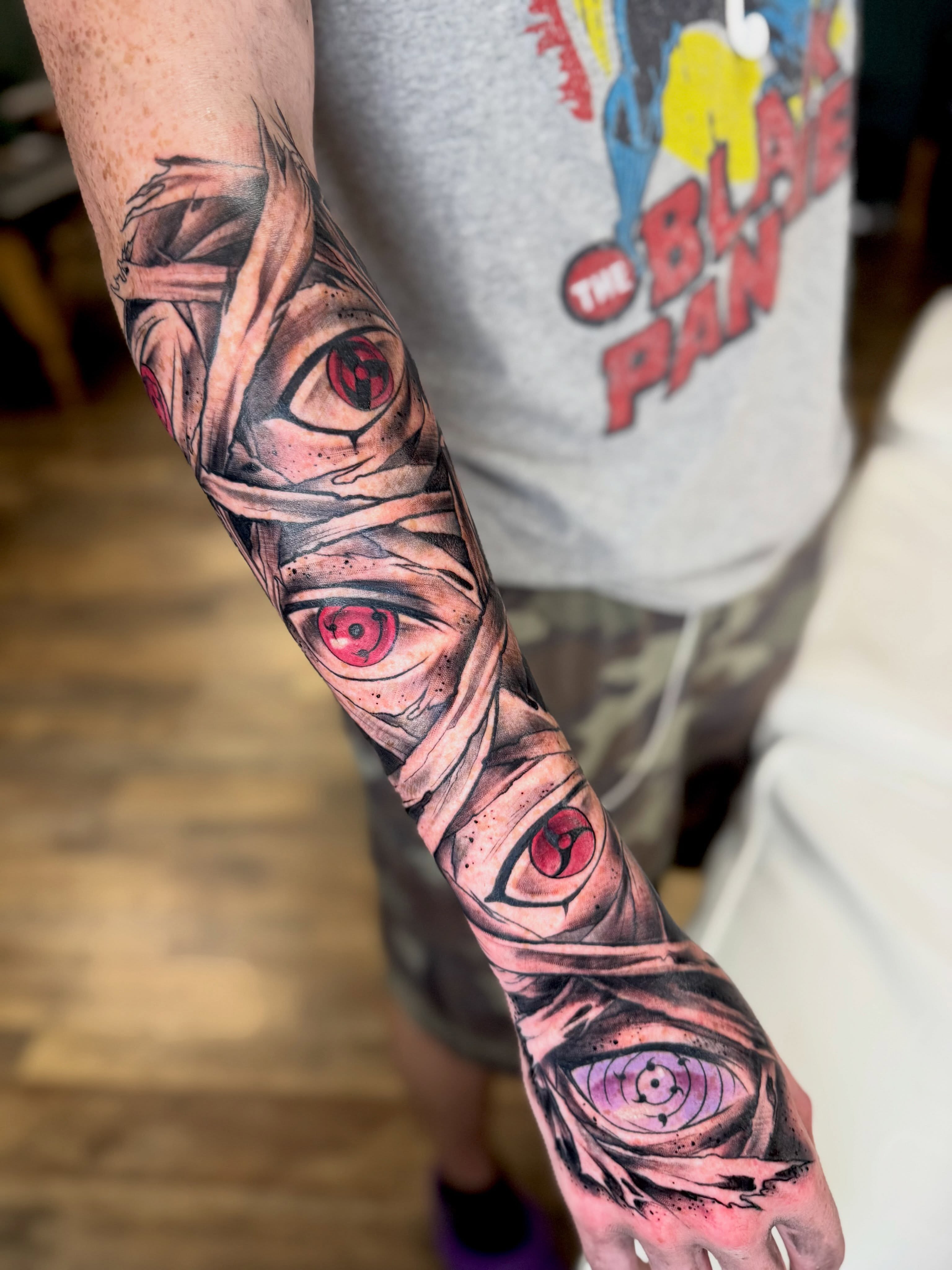 Mummy eyes realism tattoo on the forearm by 🗡️Abi🗡️
