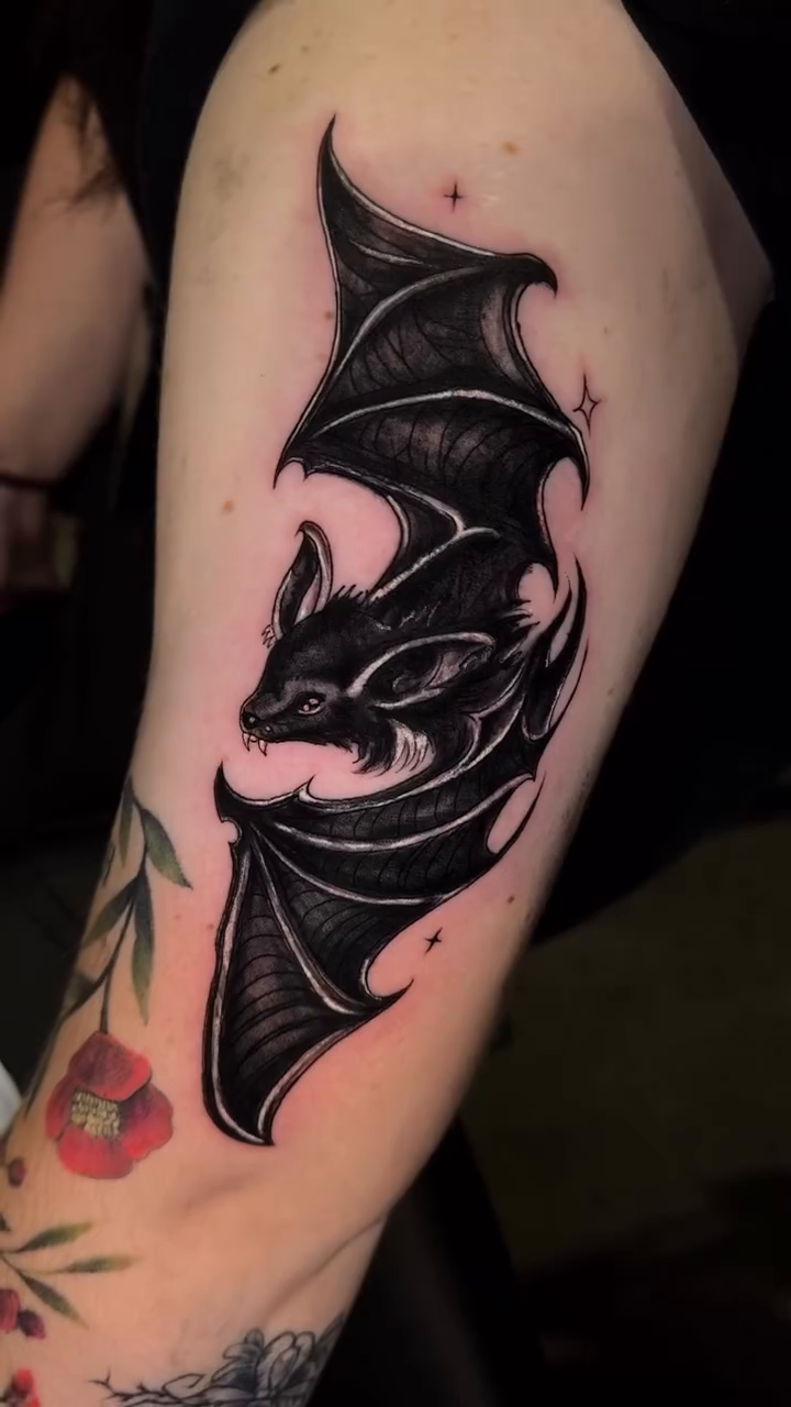 Tattoo by @dramazink — blackwork, dark_realism