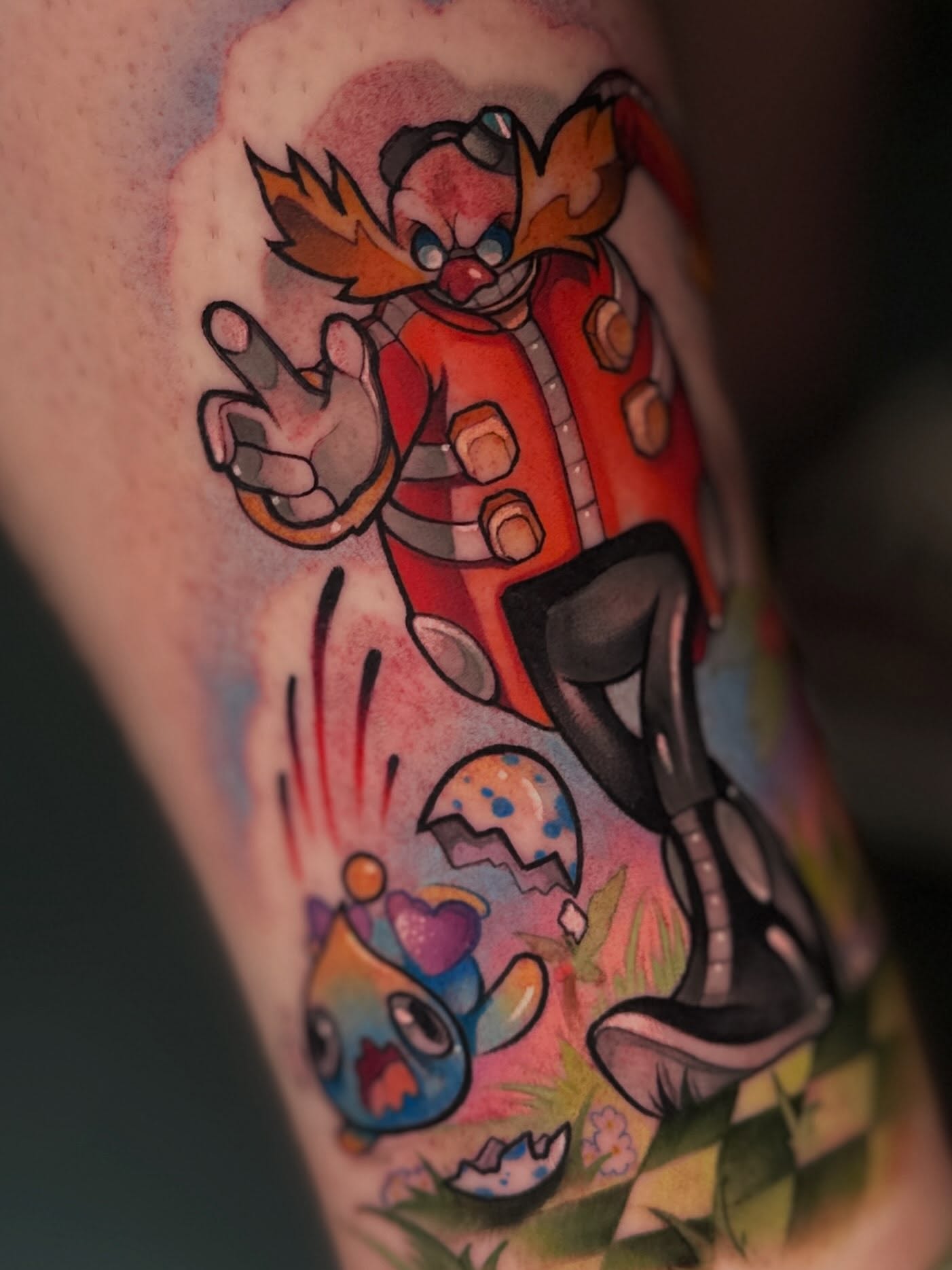 Clown character new school tattoo on the forearm by Mattison Fire 🔥Tallahassee Tattoo Artist