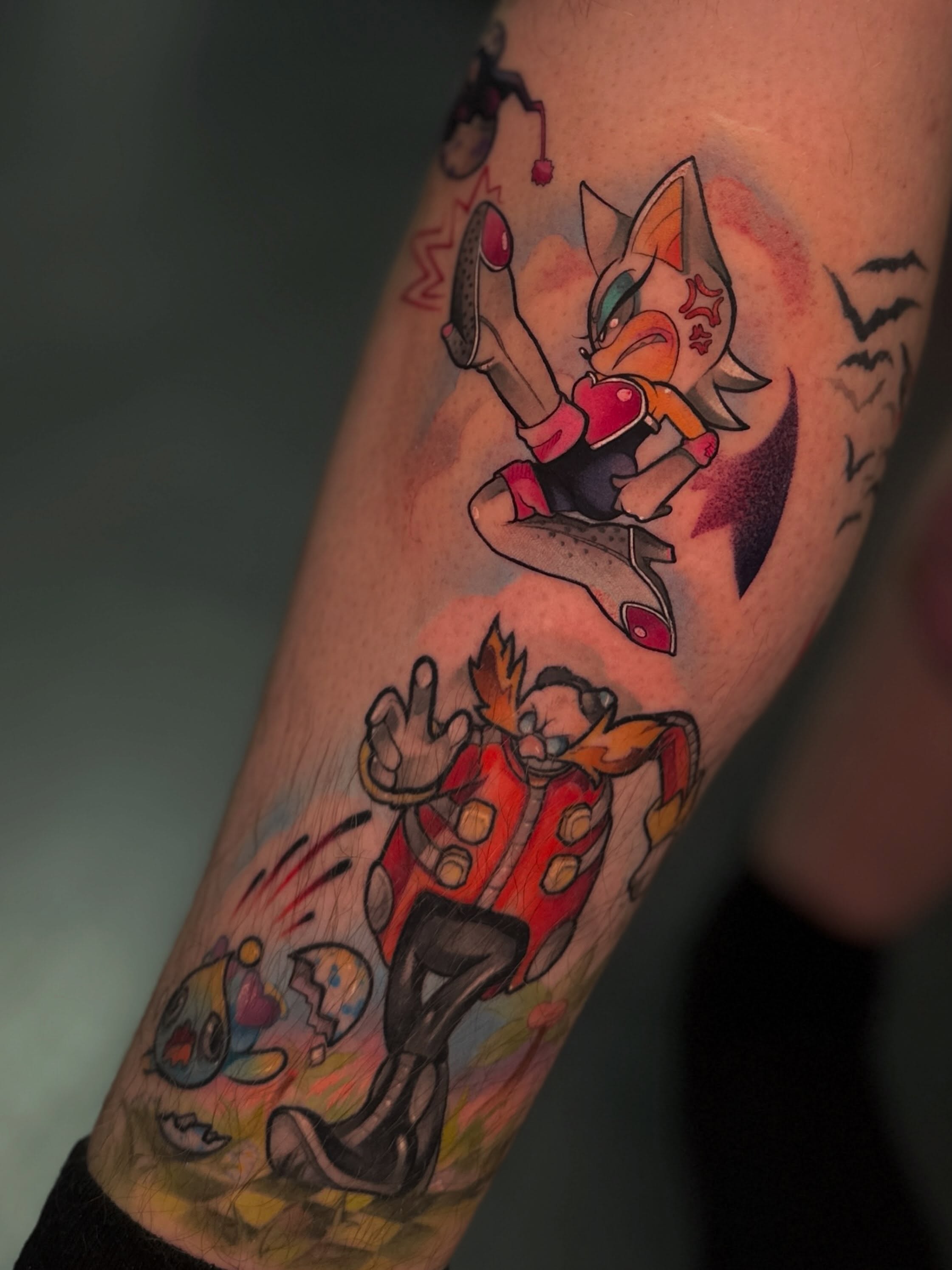 Tattoo by @mattisonfire — dotwork, anime