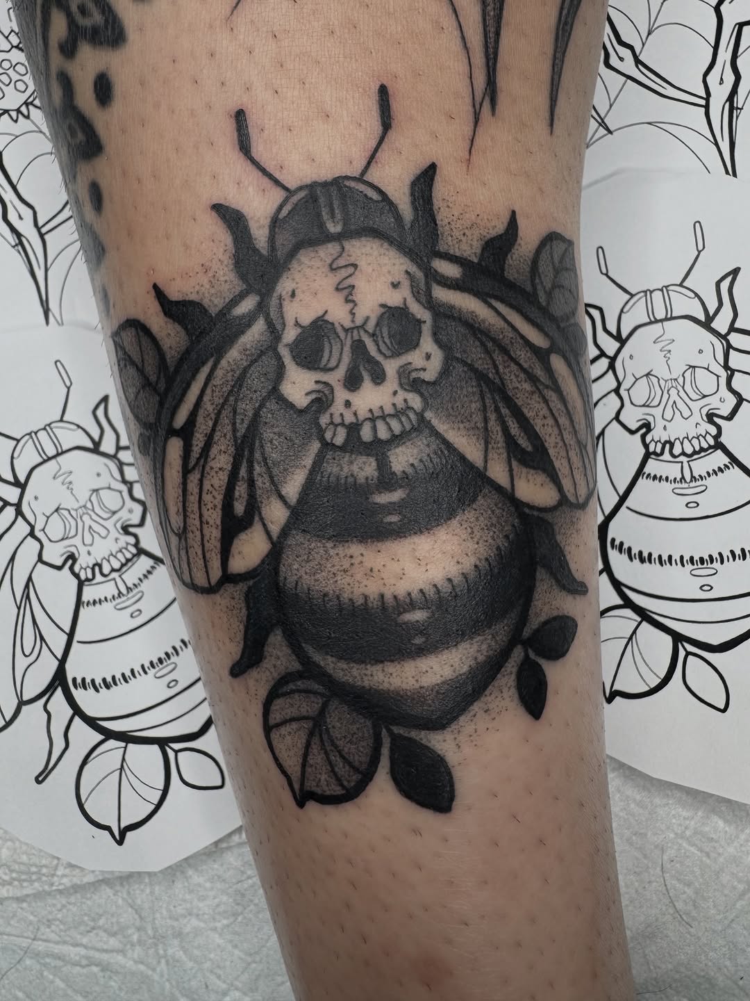 Tattoo by @donniebydesign — black_and_grey, dark_realism