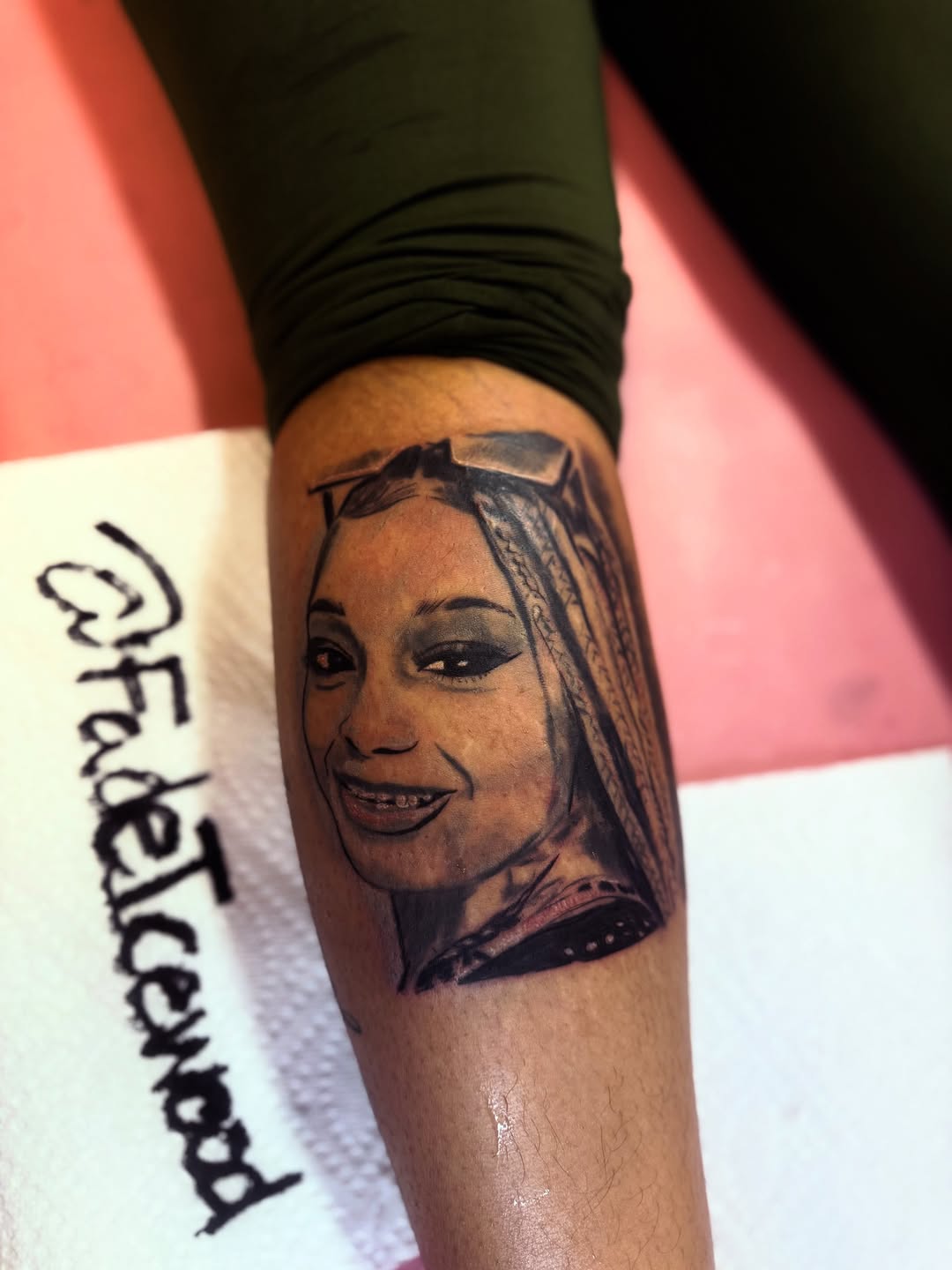 Portrait of a woman tattoo on the forearm by Uncle Fade Tattoo Artist ✍🏾