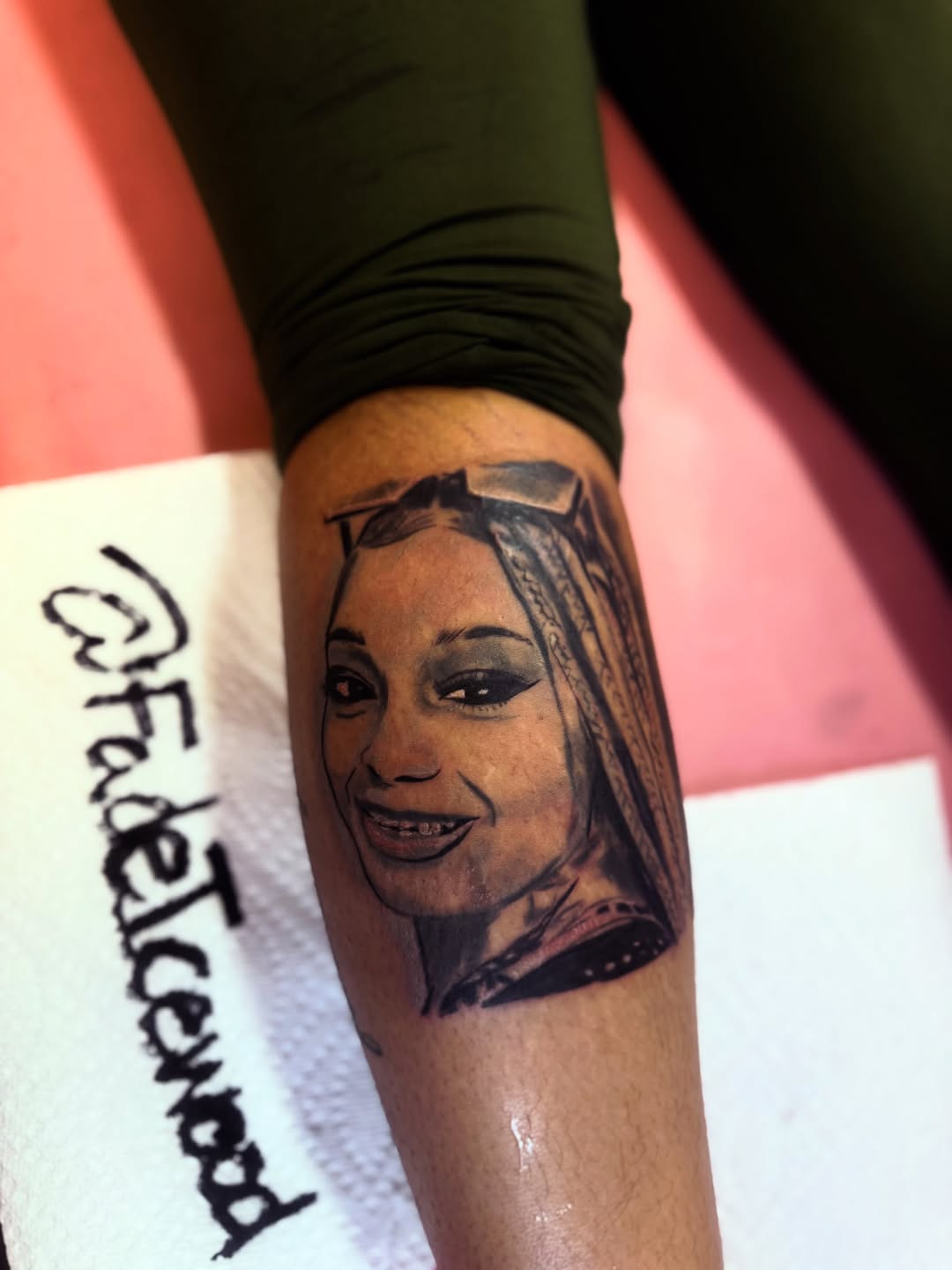 Portrait of a woman tattoo on the forearm by Uncle Fade Tattoo Artist ✍🏾
