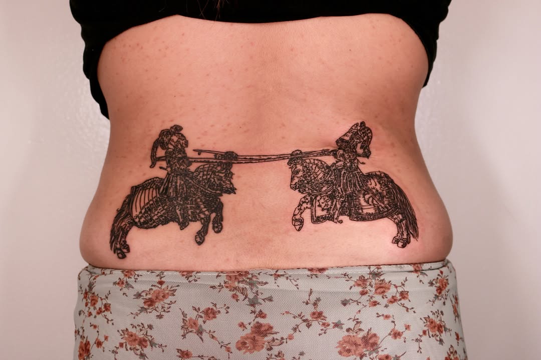Tattoo by @chickpeatattoos — blackwork, illustrative