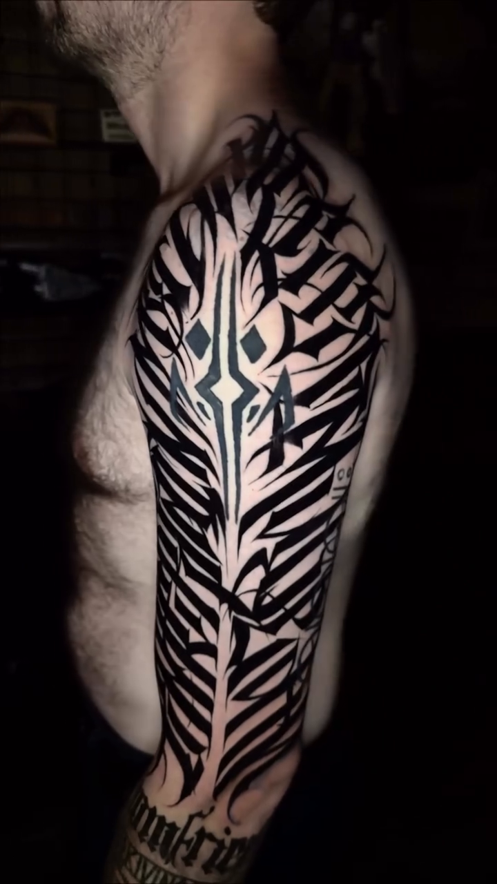 Tattoo by @wiseroner — blackwork, lettering_script