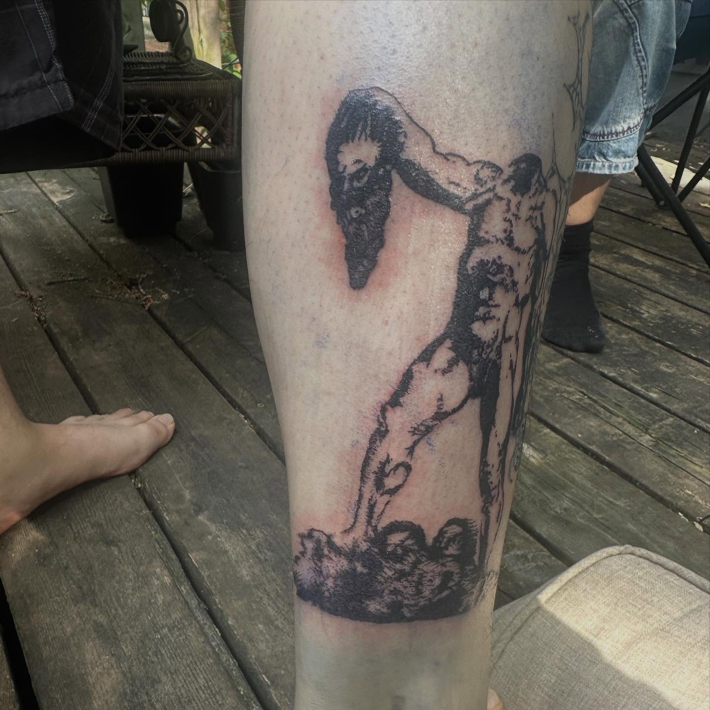 Tattoo by @ghostsartcorner — black_and_grey
