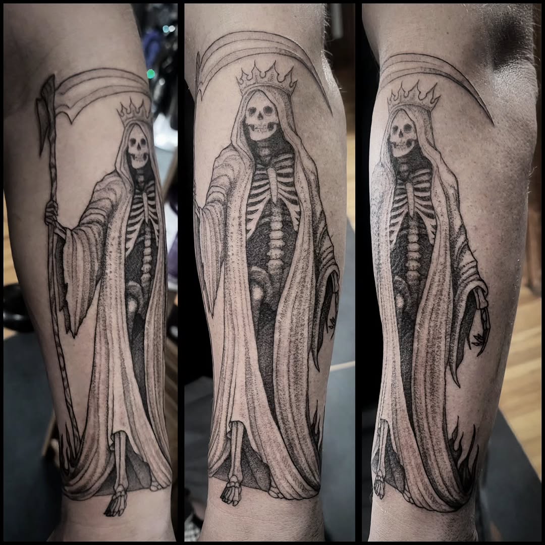 Tattoo by @el_tejon โ black_and_grey, dotwork