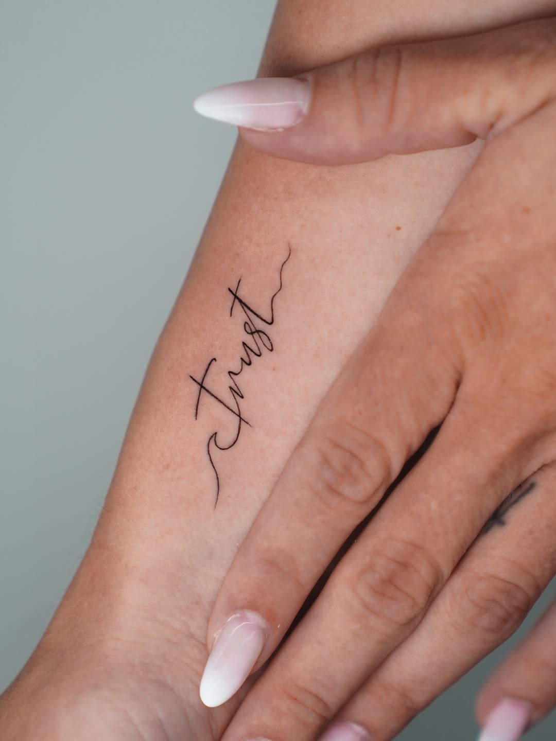 Tattoo by @sophiink — lettering_script, fine_line