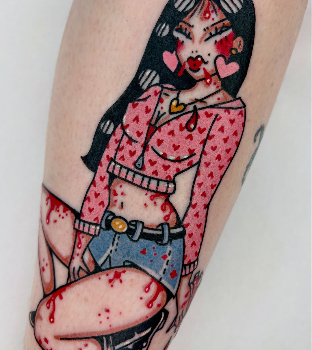 Tattoo by @bella.ryan.tattoos — new_school, trash_polka