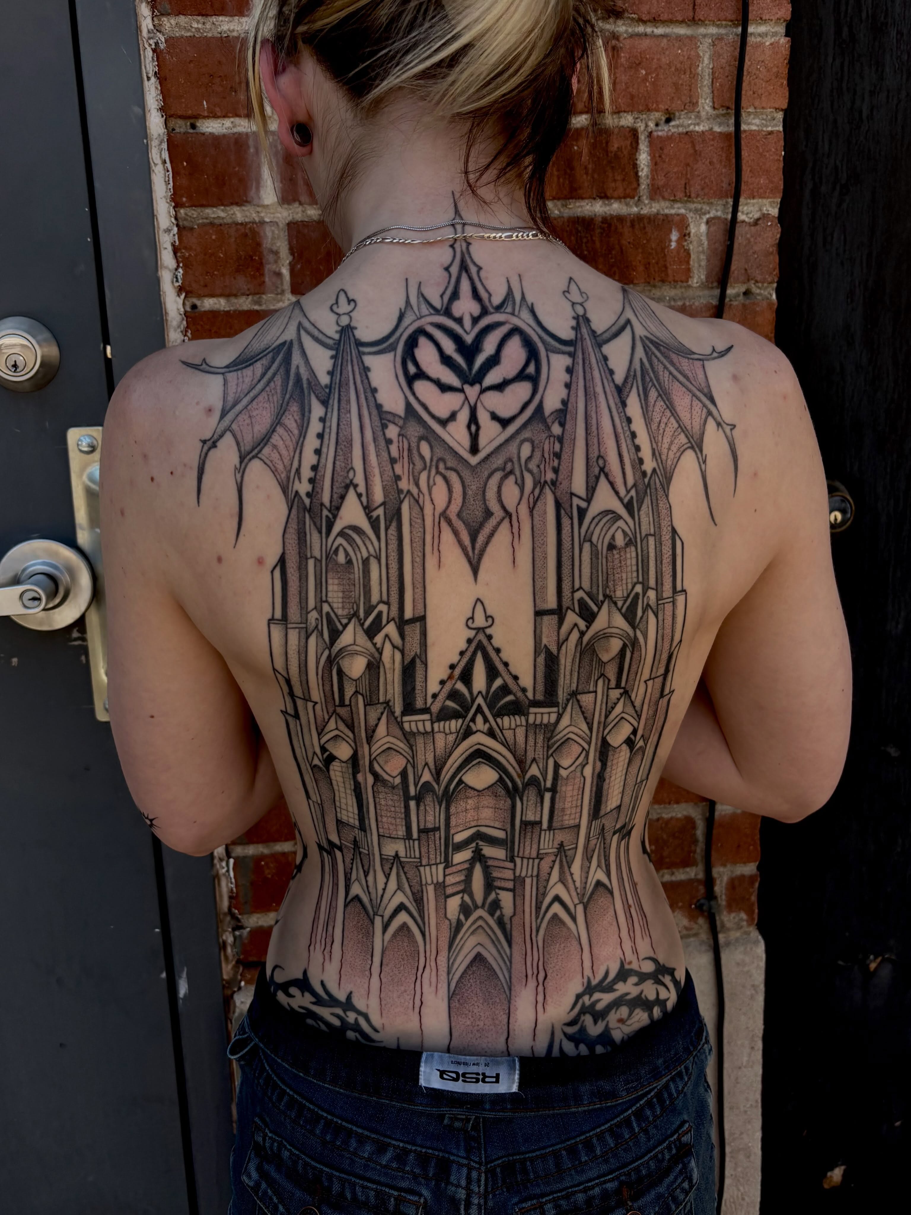 Tattoo by @chloeinknart — black_and_grey, geometric