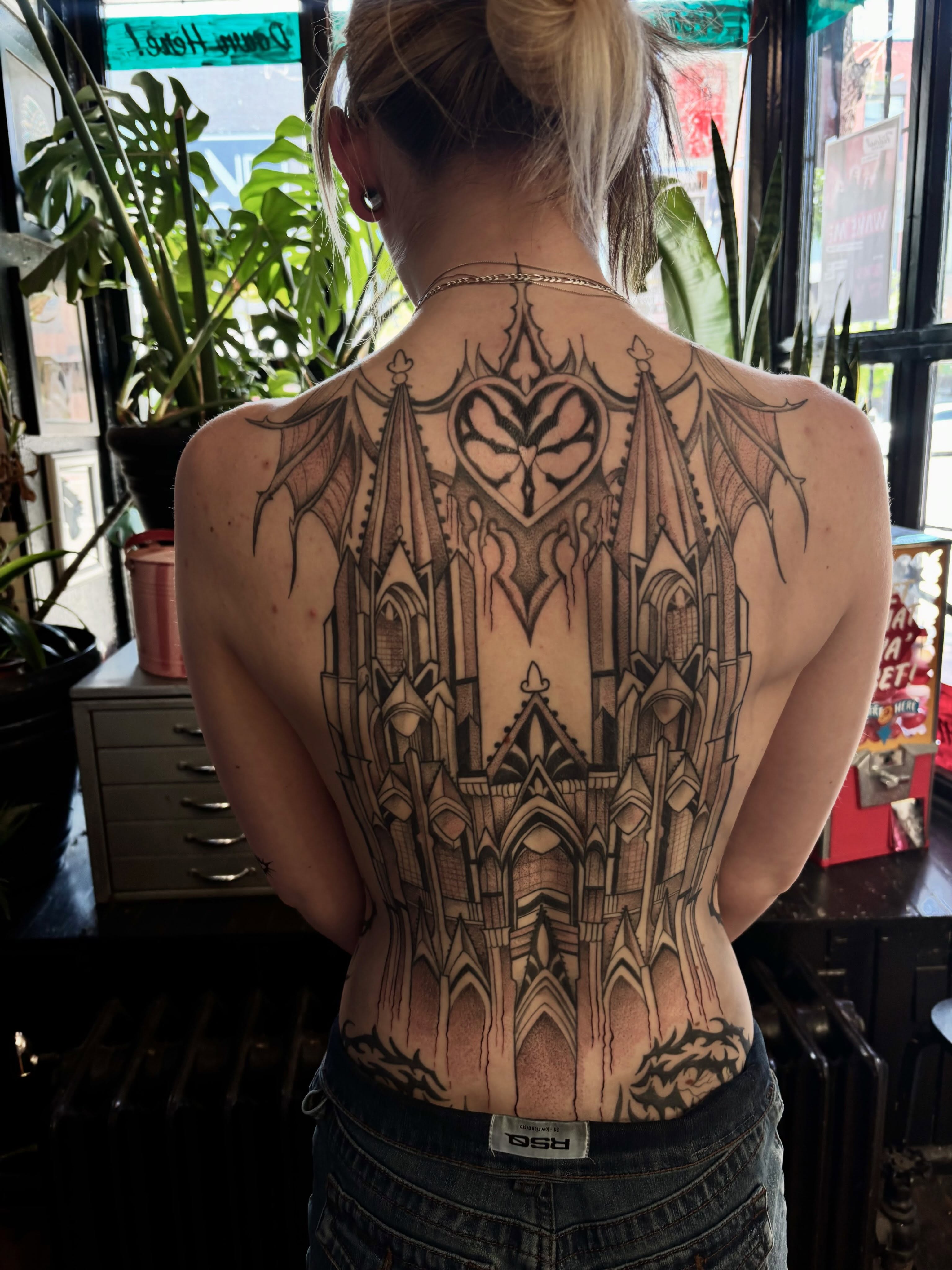 Tattoo by @chloeinknart — black_and_grey, ornamental