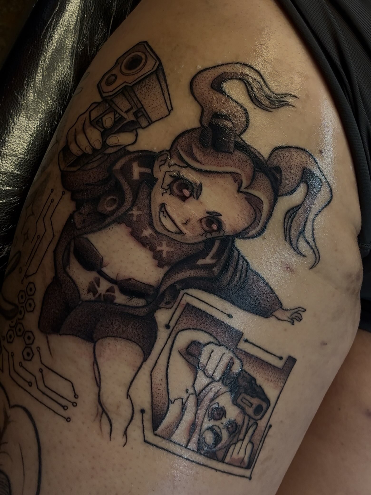 Tattoo by @jinx_inkz β dotwork, anime