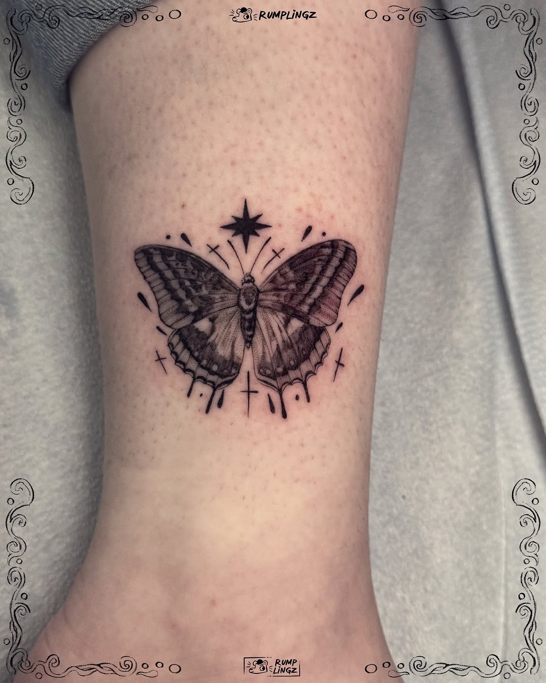 Tattoo by @rumplingz โ fine_line, black_and_grey