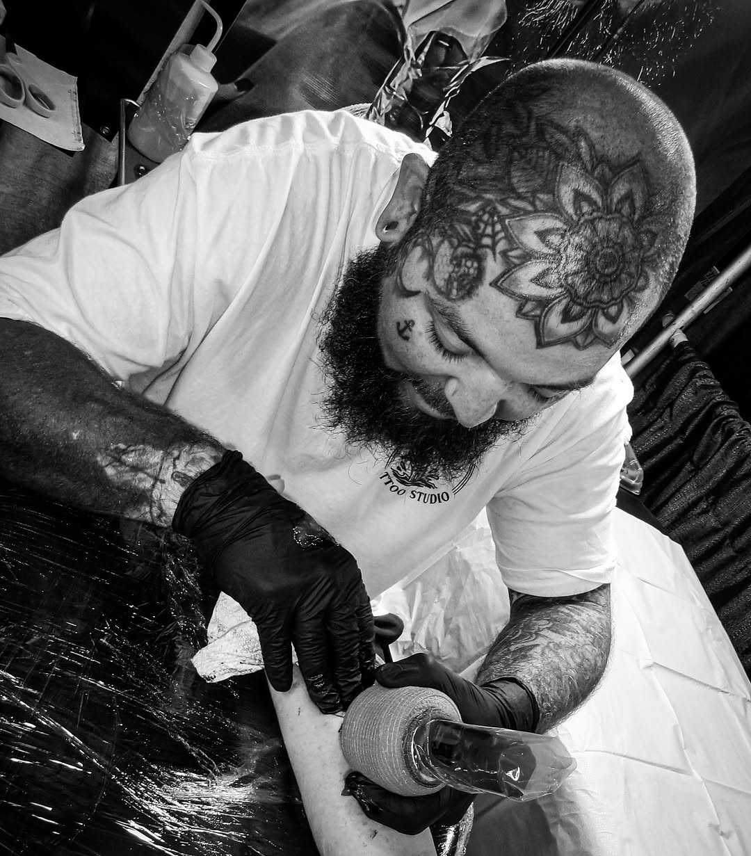 Mandala on head and arm tattoos tattoo on the forearm by Andres Flores