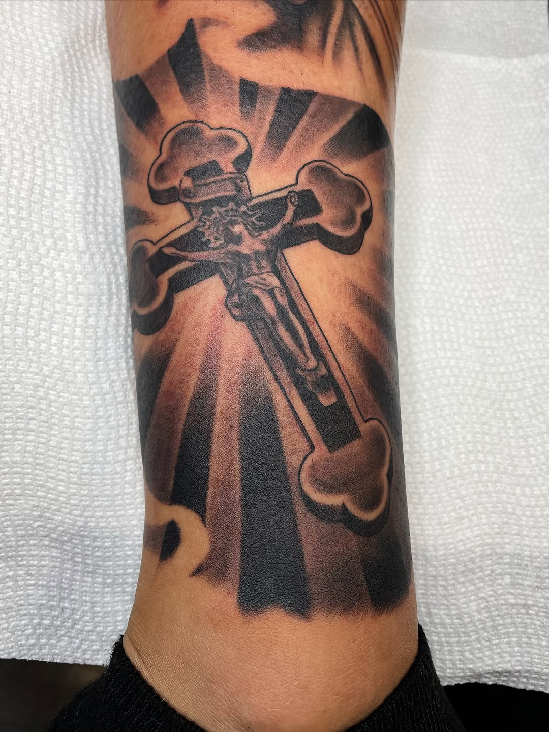 Tattoo by @alexorteez — black_and_grey, realism